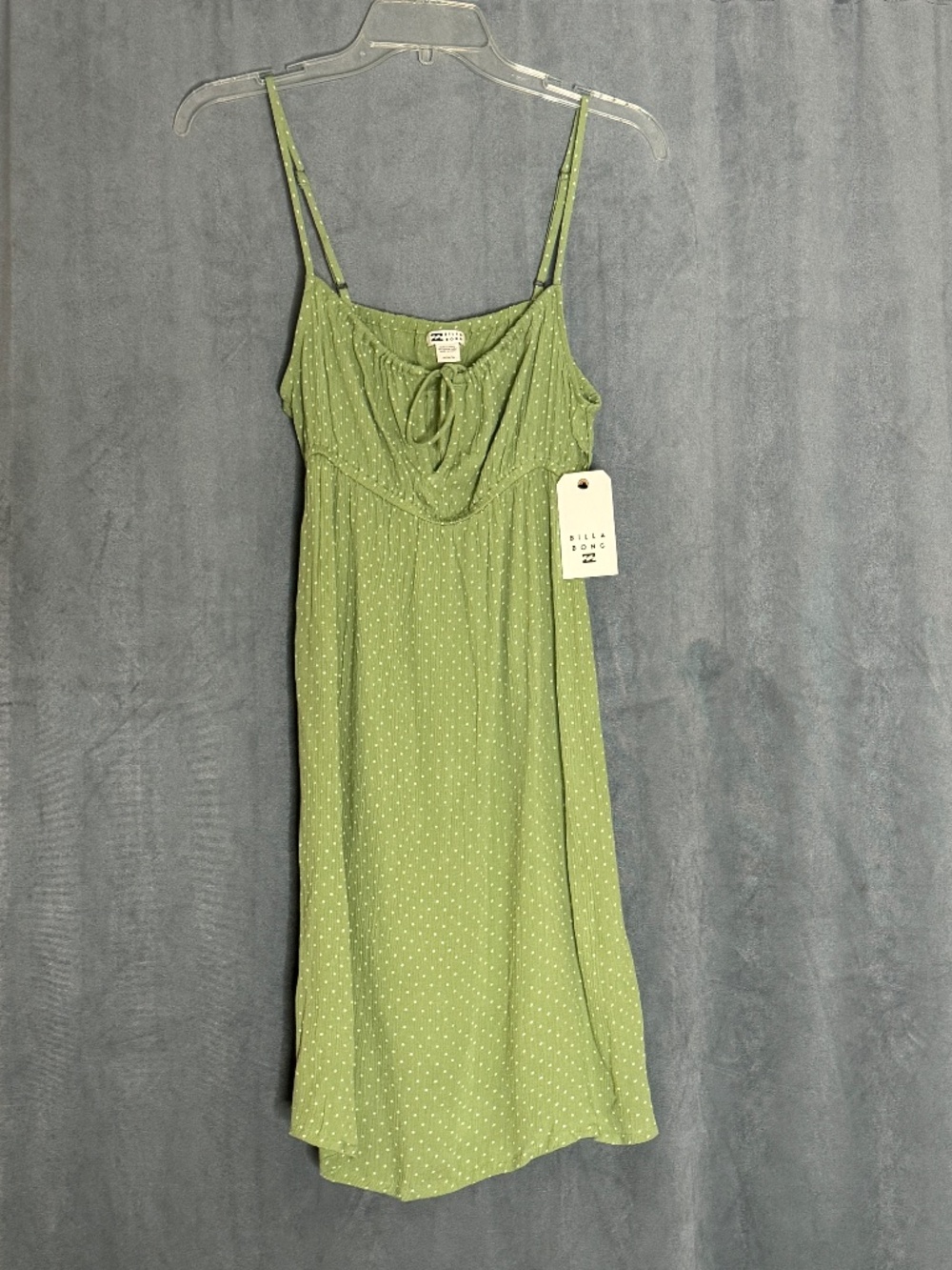 BILLABONG Feelin Blue Mini Slip Dress in Light Green